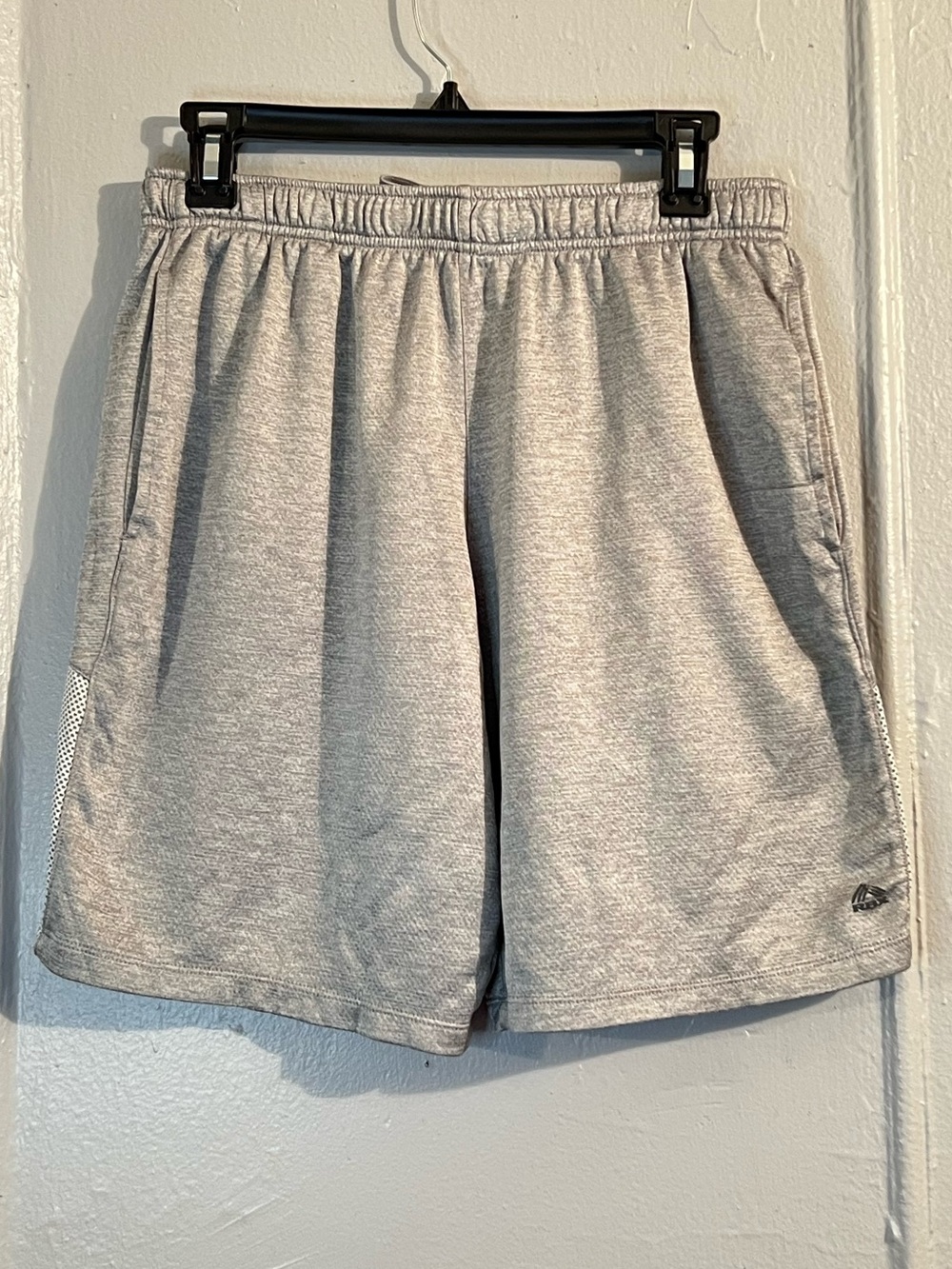 Men’s Dry Fit Light Gray Athletic Mesh-Trim Shorts